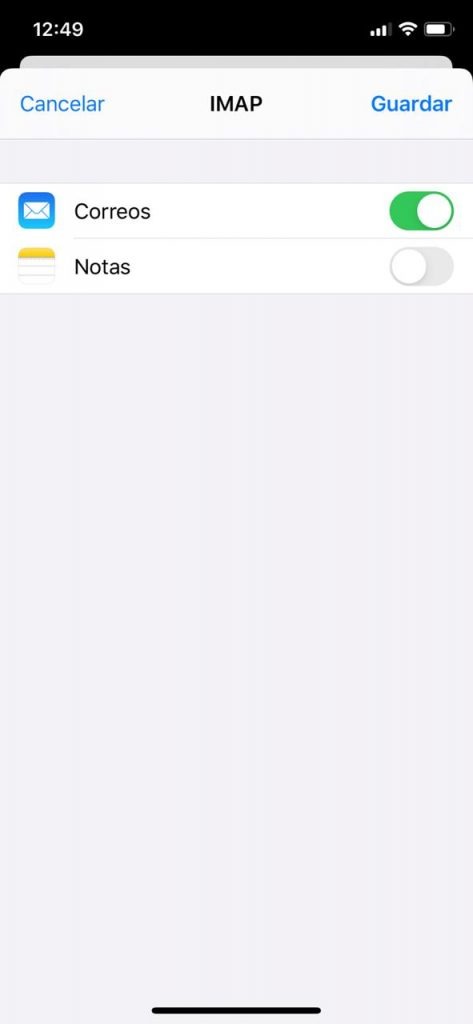 Configuracion correo corporativo en iphone, Correo IMAP en iPhone