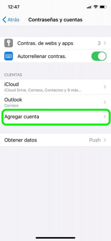 Configuracion correo corporativo en iphone, Correo IMAP en iPhone