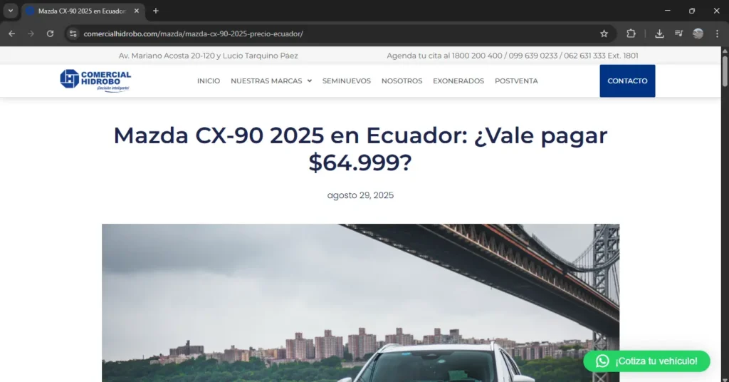 Blog para negocios en Ecuador, post comercial Hidrobo