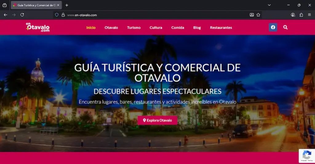 diseño web adaptado para En Otavalo, Ecuador