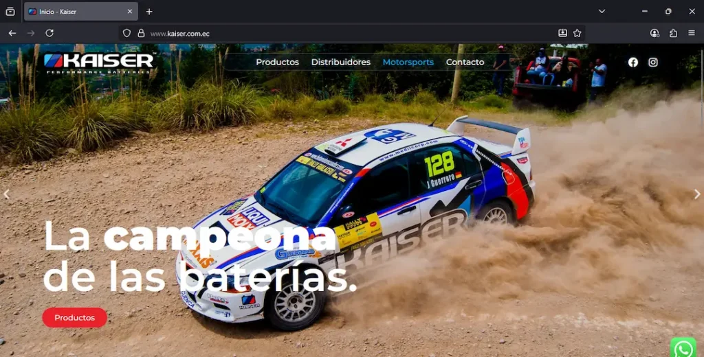 ejemplos de diseño web exitoso para Kaiser, Ecuador